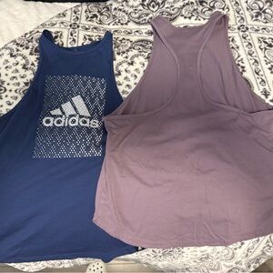 Adidas Blue and Purple Tank Tops